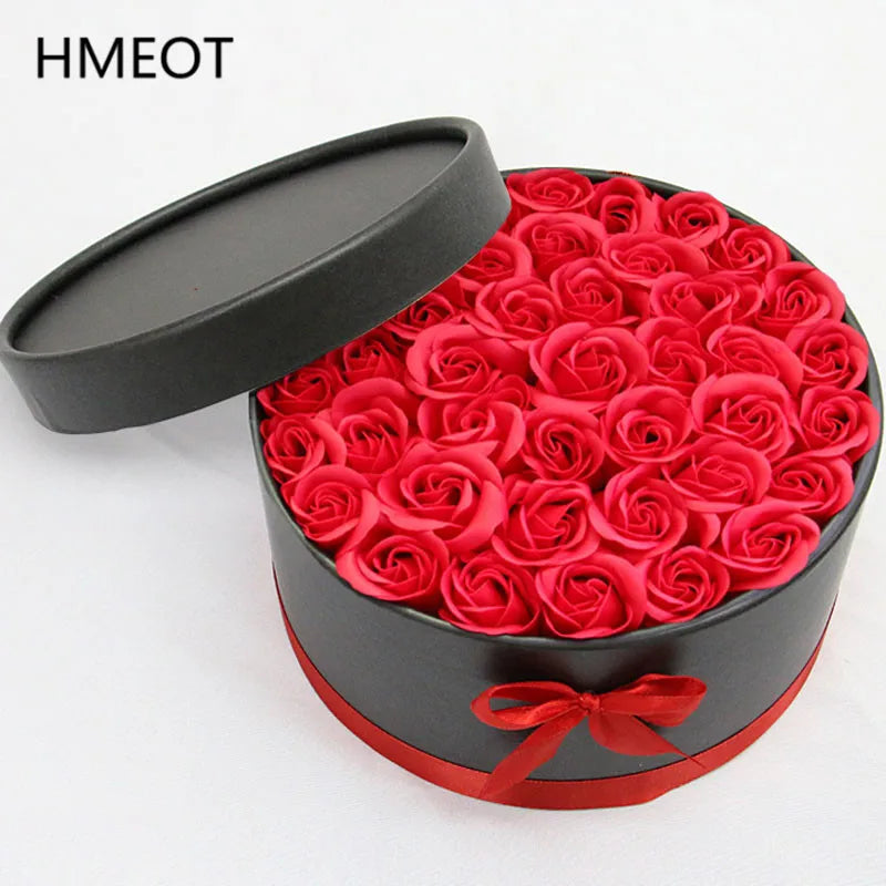 Luxurious Eternal Soap Flower Set in Round Bucket Box